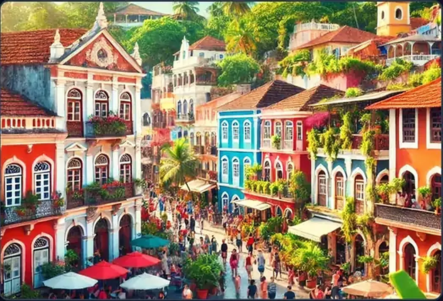 Colourful historic architecture in Goa